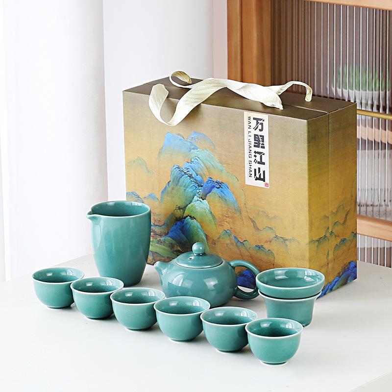 中国茶器セット 中国茶器 茶器 急須セット 湯呑み 汝窯 開運グッズ 景