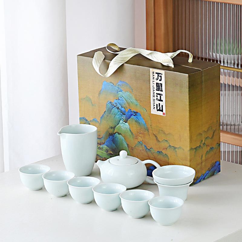 中国茶器セット 中国茶器 茶器 急須セット 湯呑み 汝窯 開運グッズ 景