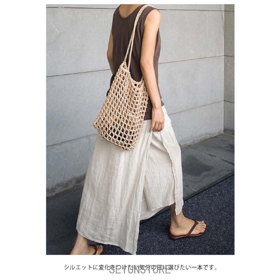 キュロットスカート 春 スカート パンツ フェイクスカート 麻