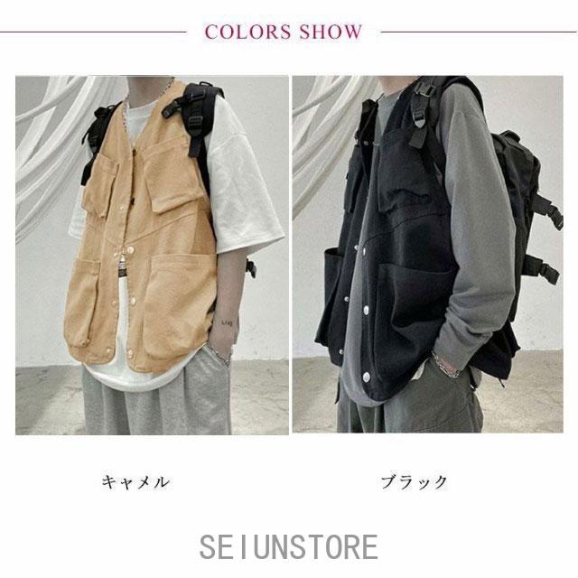 ベスト メンズ ワークベスト 多ポケット ジレベスト カジュアルベスト