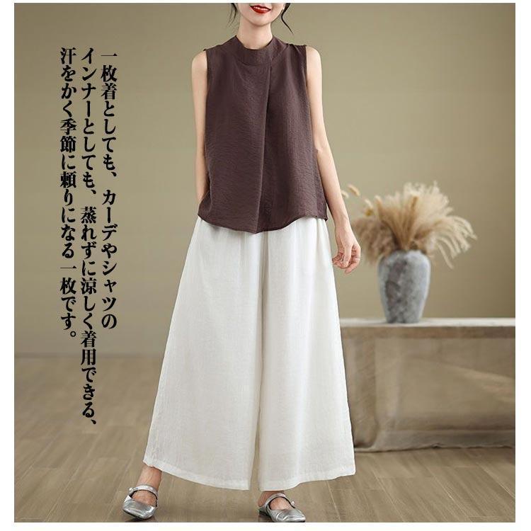 ノースリーブ プルオーバー タンクトップ ブラウス 夏 涼しい