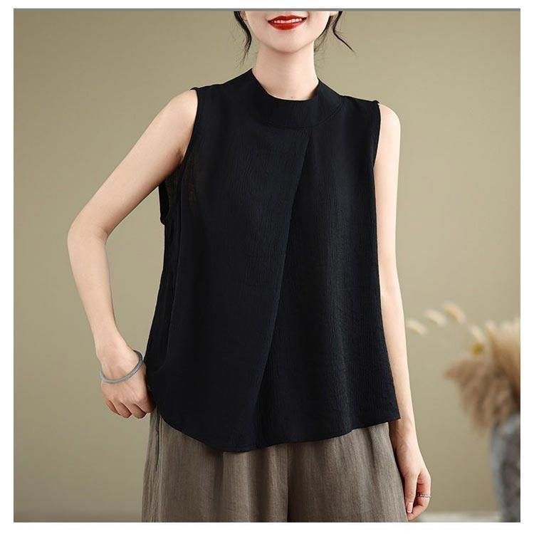 ノースリーブ プルオーバー タンクトップ ブラウス 夏 涼しい