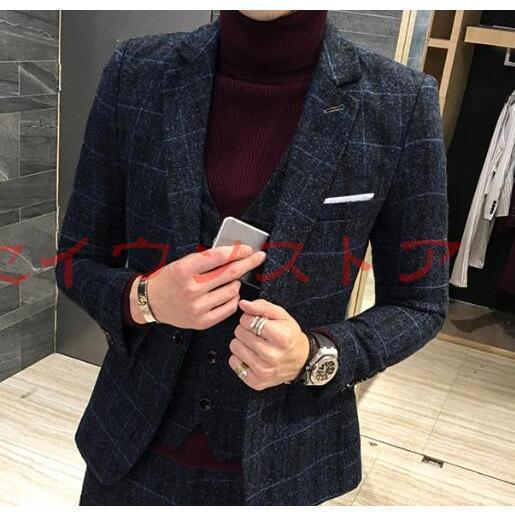 メンズスーツセット ジャケット+ベスト+パンツ スーツ3点セット メンズスーツセット ジャケット+ベスト+パンツ スーツ3点セット