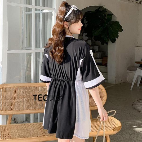 水着 レディース ビキニ 女の子 大きいサイズ 4L 5L 6L 体型カバー ブラック セパレート ブラ ショートパンツ ラッシュガード かわいい 二の腕カバー お尻カバー_4