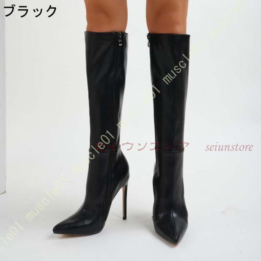 ポインテッドトゥ プラットフォーム ストレッチ ロングブーツ ポインテッドトゥ プラットフォーム ストレッチ ロングブーツ