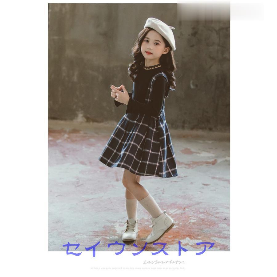トップス ジャンパースカート 子供服 チェック柄 カジュアル トップス ジャンパースカート 子供服 チェック柄 カジュアル