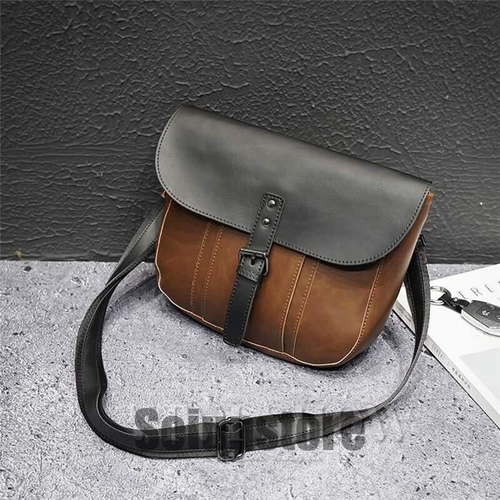 ショルダーバッグ レザー PU ツートン 革 メンズバッグ ショルダーバッグ レザー PU ツートン 革 メンズバッグ