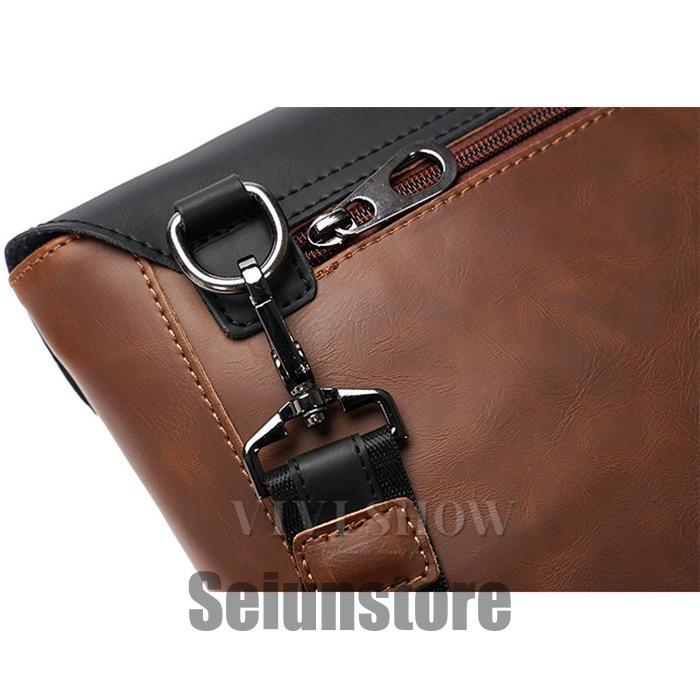 ショルダーバッグ レザー PU ツートン 革 メンズバッグ ショルダーバッグ レザー PU ツートン 革 メンズバッグ