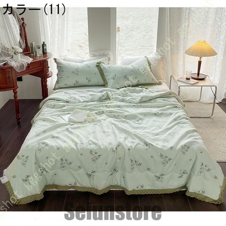 ガーゼケット 2重 夏ふとん 寝具 掛布団 花柄 ナチュラル 肌掛け布団