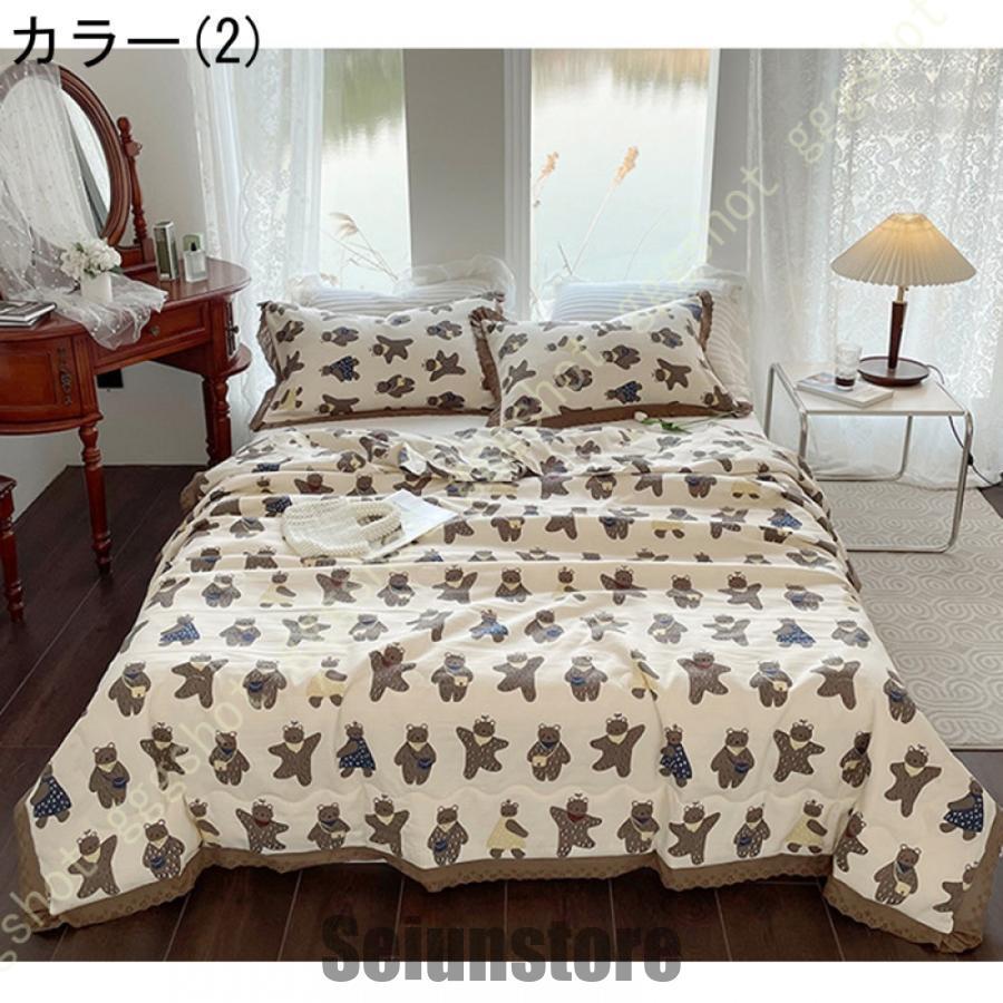 ガーゼケット 2重 夏ふとん 寝具 掛布団 花柄 ナチュラル 肌掛け布団