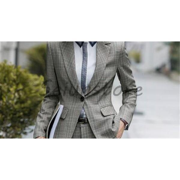 スーツ レディース 上下セット 春秋 パンツセット チェック柄