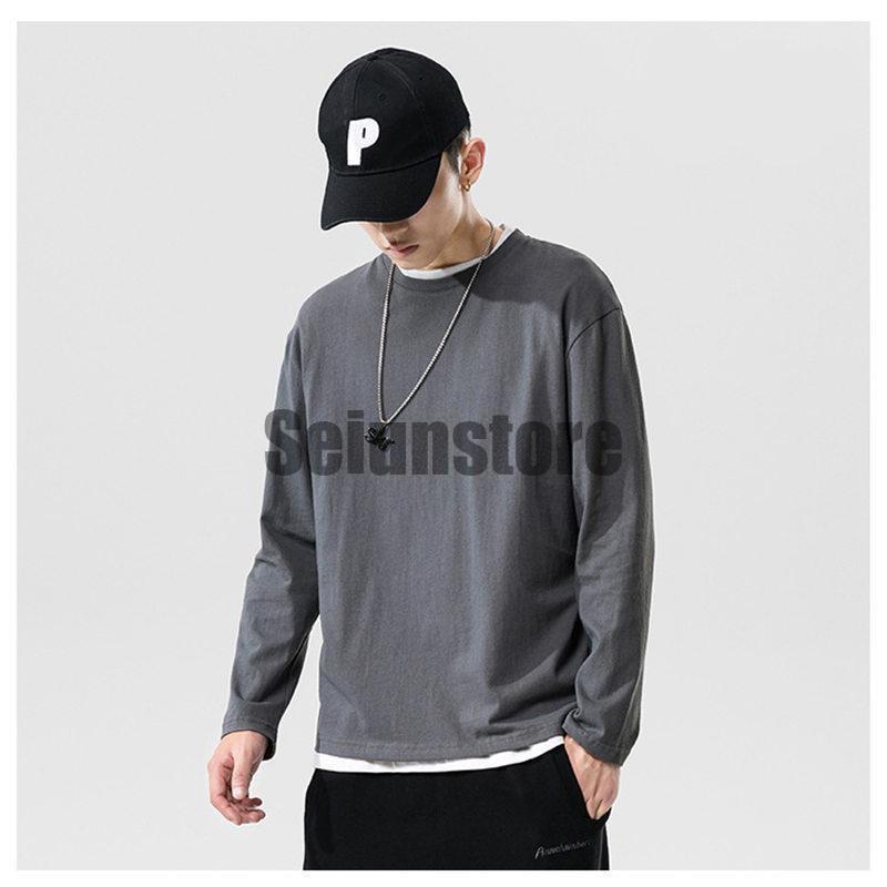 BUDO ロングTシャツ tシャツ ロンT メンズ 長袖 春 秋 ロング Tシャツ カットソー