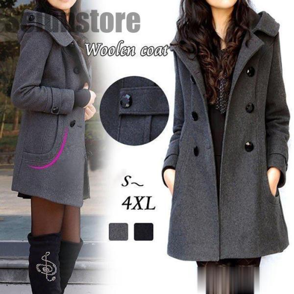 チェスターコート レディース 秋冬 厚手 ロングコート ラシャコート メルトンコート 女性用 Pコート おしゃれ フード付き トレ チェスターコート レディース ラシャコート メルトンコート ロング
