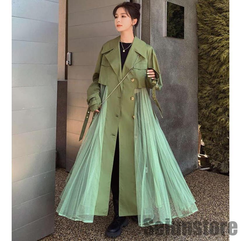 トレンチコート レディース スプリングコート 春 秋 フレア裾 バック