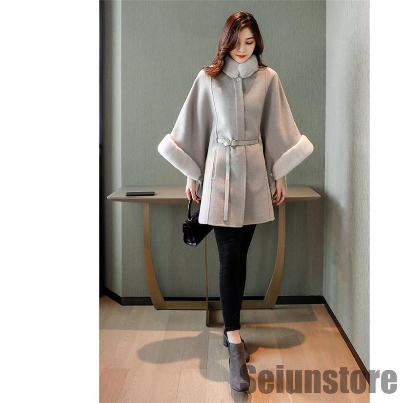 ポンチョコート レディース コート ポンチョ マント ケープ ムートン