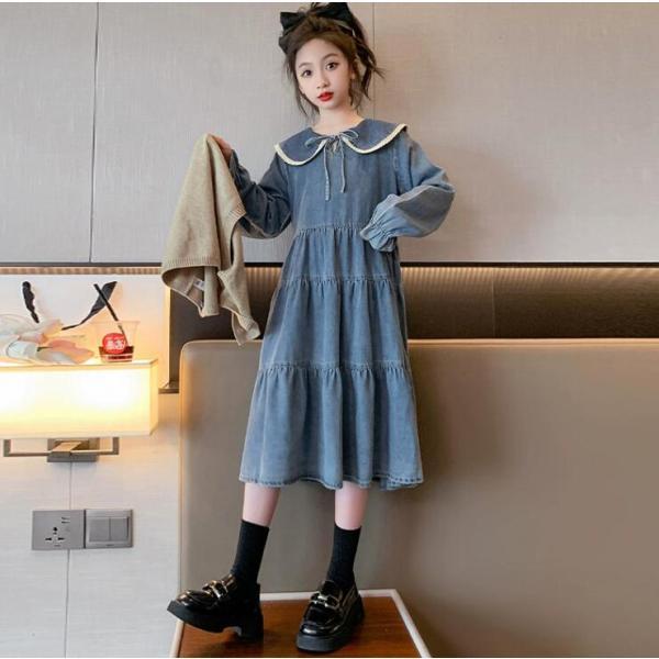 子供服 ワンピース 160 子ども服 キッズ 女の子 デニムワンピース