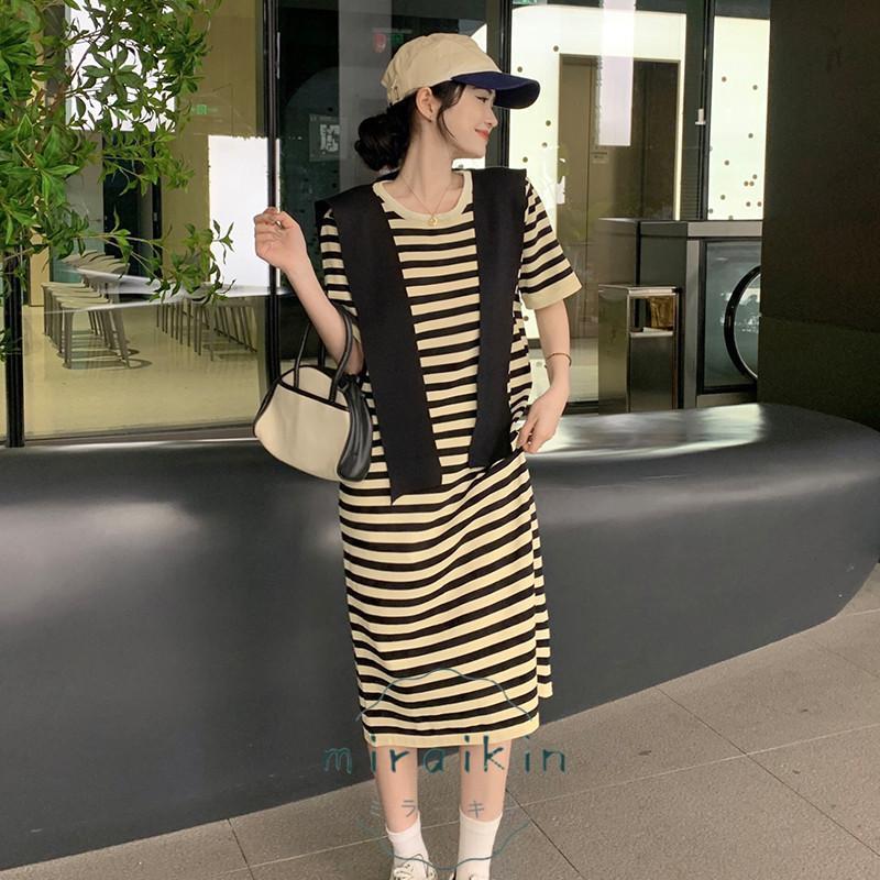 チュニック ワンピース レディース 春 夏 ニット 半袖ボーダー チュニック ワンピース レディース 春 夏 ニット 半袖ボーダー