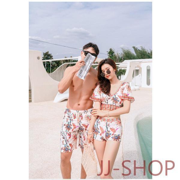 水着ペア ペアルック カップル水着 レディース メンズ 花柄