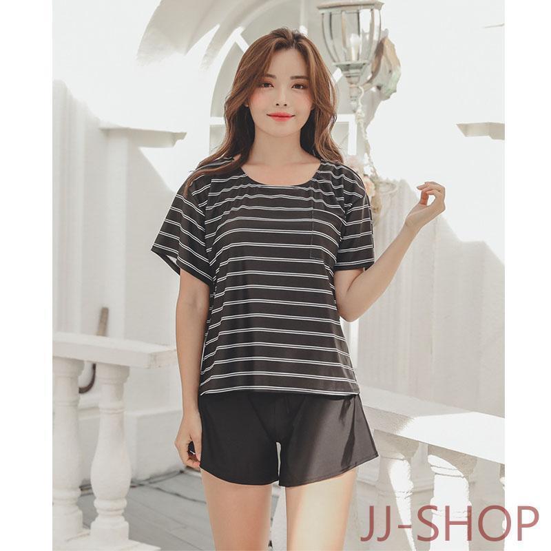 水着 レディース カバーアップ水着 体型カバー タンキニ 2点セット