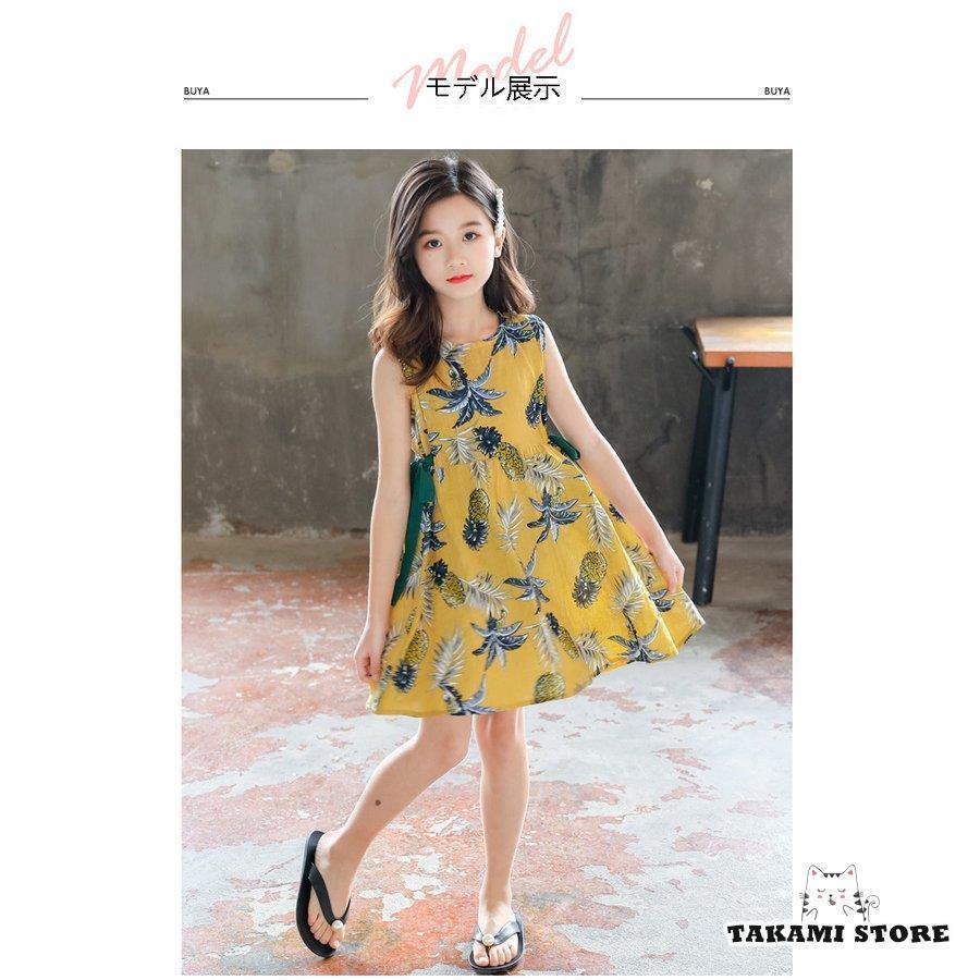 夏感溢れる可愛い花柄 シフォンワンピース ノースリーブ おしゃれ
