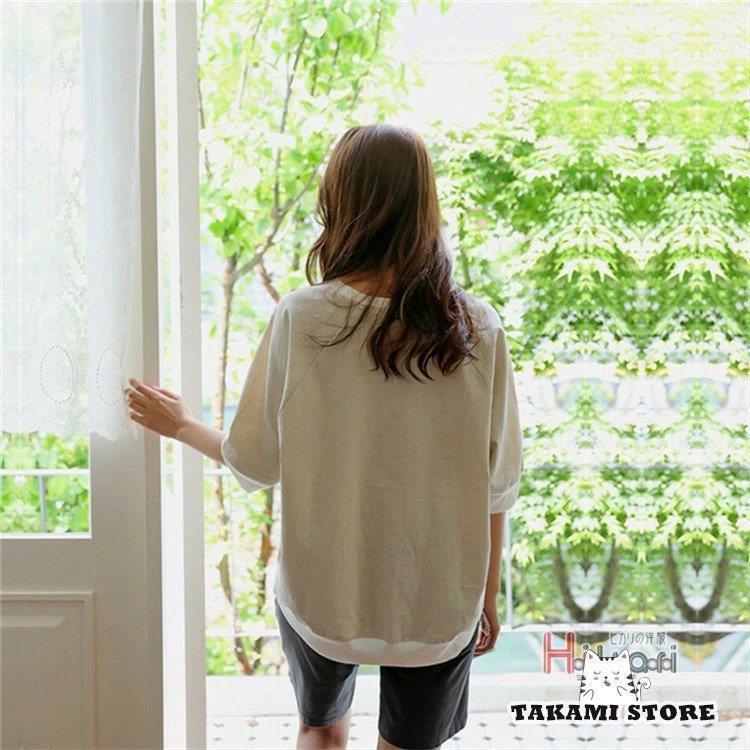 七分袖 カットソー レディース 7分袖Tシャツ オーバーサイズ 七分袖 カットソー レディース 7分袖Tシャツ オーバーサイズ