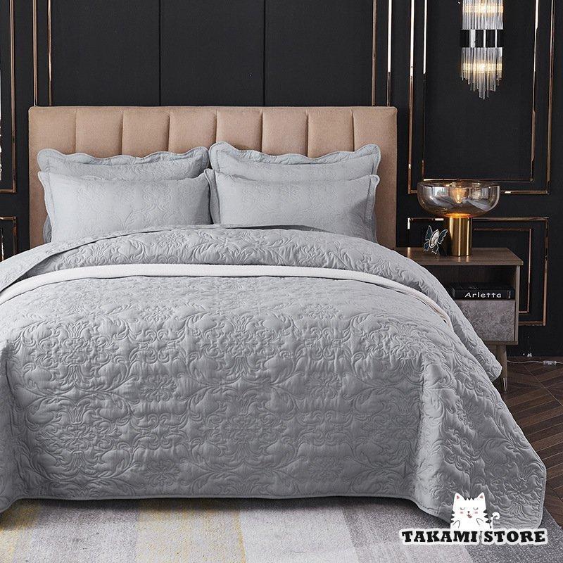 ベッドスプレッド シングル マルチカバー キルト ベッドカバー 無地