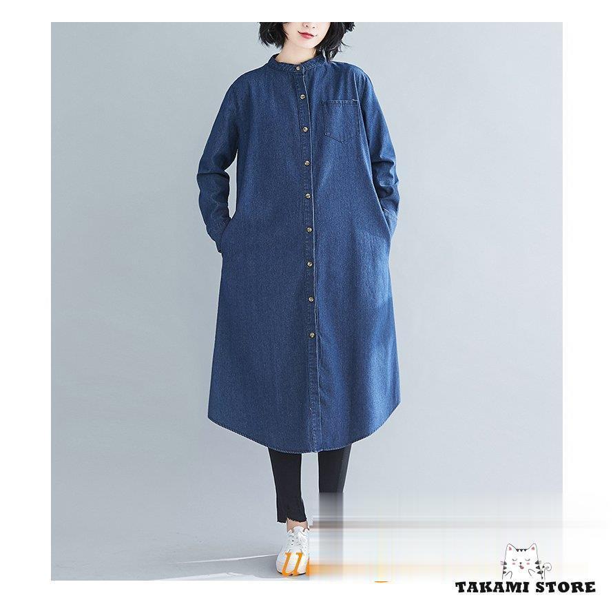 デニムワンピース レディース マキシ丈 シャツワンピース ロング デニムワンピース レディース マキシ丈 シャツワンピース ロング