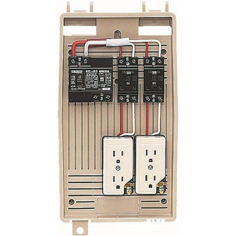 未来工業　屋外電力用仮設ボックス　漏電しゃ断器・分岐ブレーカ・コンセント内蔵　ELB組込品　2L-2CT