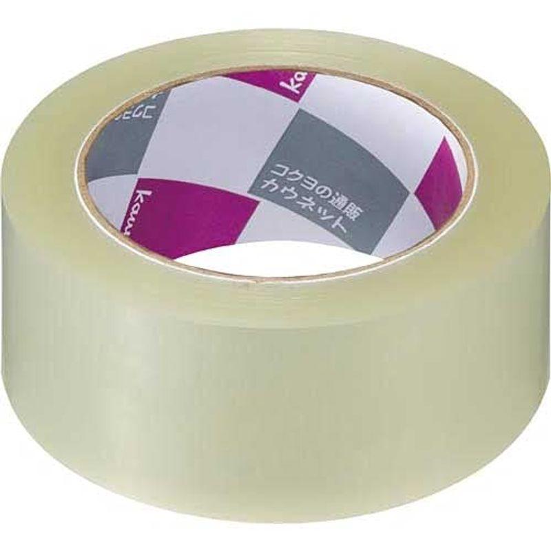カウネット　梱包テープ　PPテープ　軽梱包用　透明　100m巻　50巻