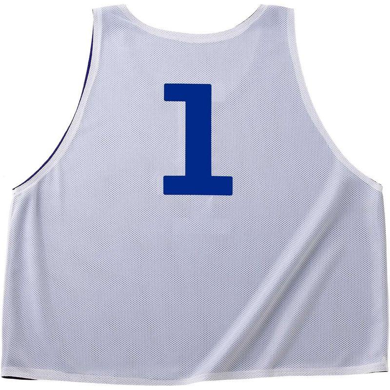 ATHLETIC MART ビブス(リバーシブル)1?12番 裏表前後ろ番号あり 12枚セット 収納メッシュランドリーバッグ付 (青ブルー) MART ビブス リバーシブル 12番 裏表前後ろ番号あり 12枚セット 収納メッシュランドリーバッグ付 青ブルー