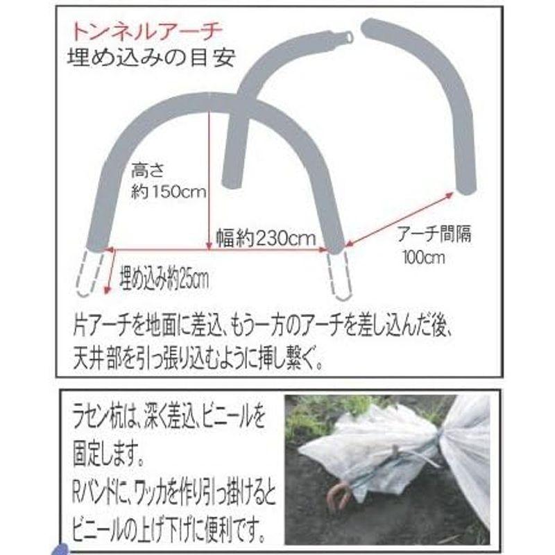 大型ビニールトンネル　トンネルアーチセット　2310　幅2.3m×高さ1.5m×奥行10.0m