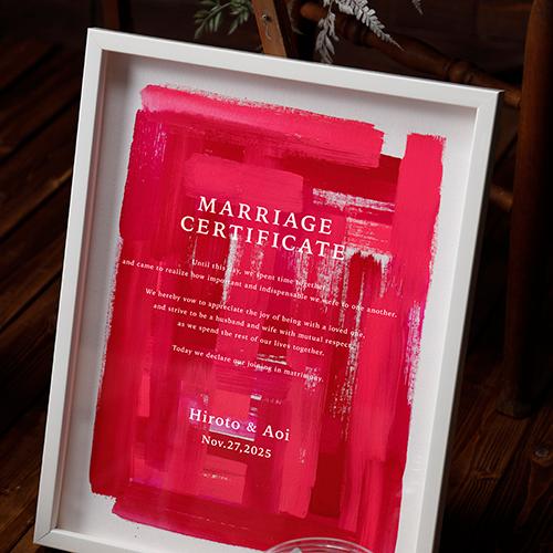 ウェディングキャンバス40名様対応 ディープピンク 結婚証明書ボード