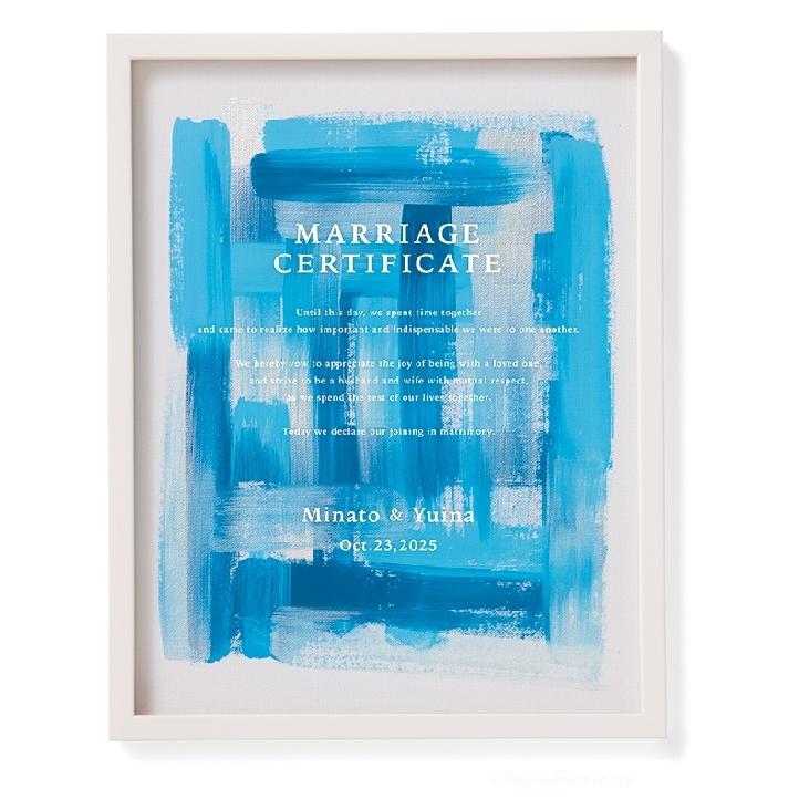 真正証明書付きのキャンバスに描かれたオリジナルのアクリル画 Amazon.co.jp: ゲスト参加型ウェディングキャンバス結婚証明書 名入れ