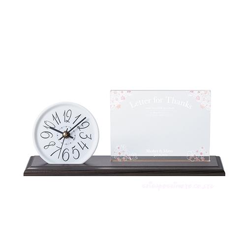 結婚式披露宴ご両親プレゼント Photo\u0026Clock ナチュラル（縁花） フォトクロック 096WDCの画像