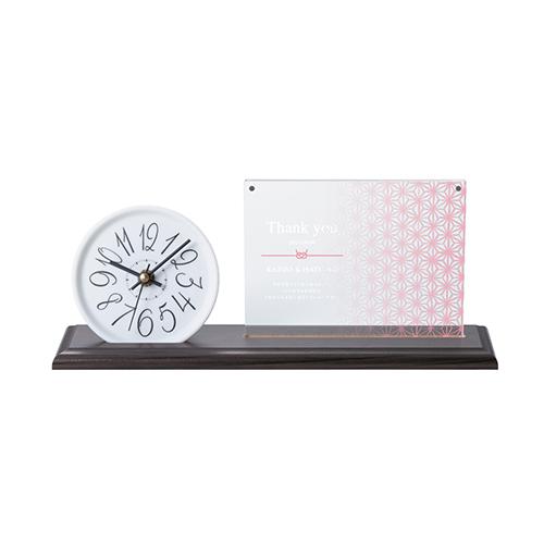 結婚式披露宴ご両親プレゼント Photo\u0026Clock ナチュラル（麻の葉） フォトクロック 096WDEの画像