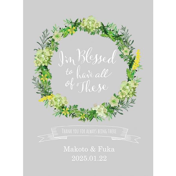 結婚式披露宴ご両親プレゼント Photo\u0026Clock ブラウン（wrease花輪）フォトクロック 097WDAの画像