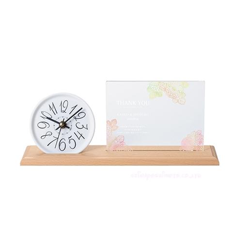 結婚式披露宴ご両親プレゼント Photo\u0026Clock ブラウン（fine autumn秋晴れ） フォトクロック 097WDBの画像