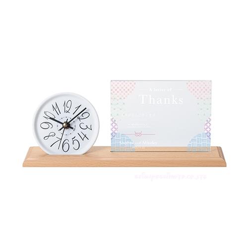 結婚式披露宴ご両親プレゼント Photo\u0026Clock ブラウン（和気彩々） フォトクロック 082WDDの画像