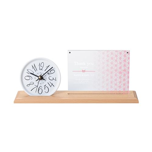 結婚式披露宴ご両親プレゼント Photo\u0026Clock ブラウン（麻の葉） フォトクロック 097WDEの画像