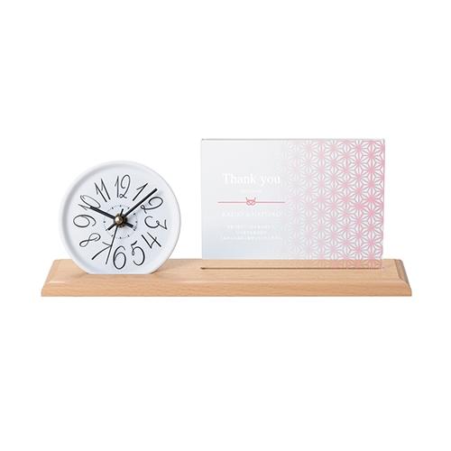 結婚式披露宴ご両親プレゼント Photo\u0026Clock ブラウン（麻の葉） フォトクロック 097WDEの画像