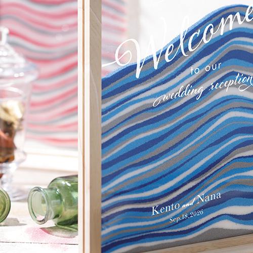 ウェルカムサンドアート50名様対応 スタイリッシュブルー ウェルカム