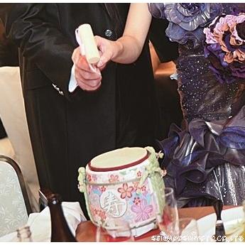 結婚式披露宴演出 ミニ鏡開きこも樽 はな舞寿 イエロー
