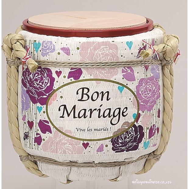 結婚式披露宴演出 ミニ鏡開きこも樽 ローズ Mariageピンクの画像