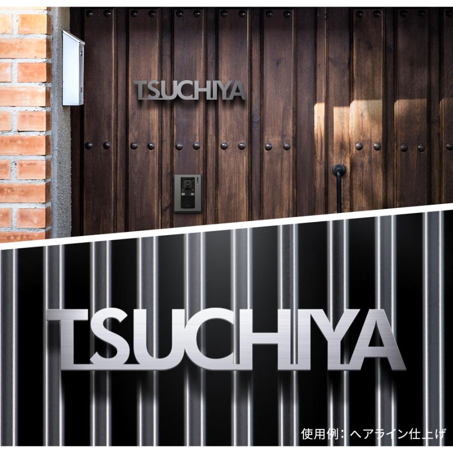 誠信 表札アイアン風 アンダーラインのないシンプルな切り文字 ステンレス表札 番地追加ok 自由 門柱 ポスト マンション 話題の行列 切り文字 Gs Nmpl 1005 戸建