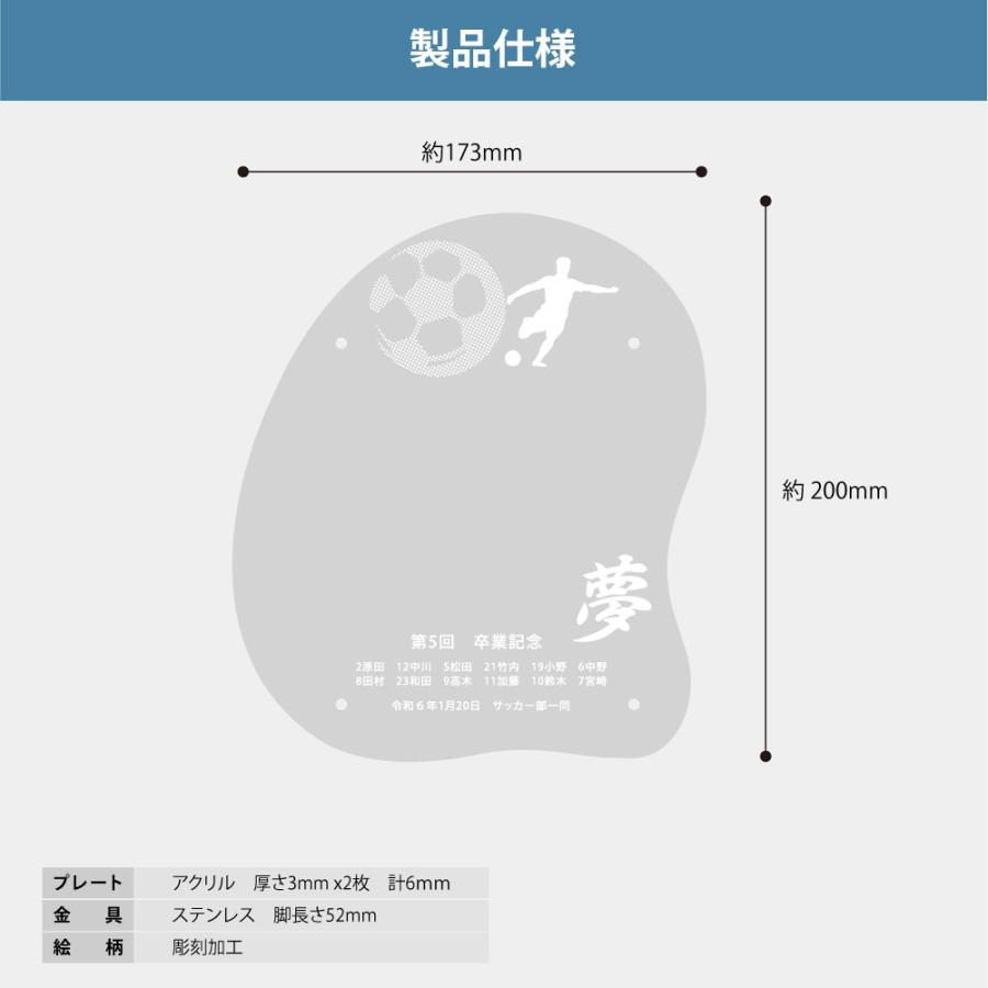 スポーツ フォトフレーム 写真立て アクリル 名入れ 名前 刻印 イベント 記念品 優勝記念 卒業記念 記念盾 卒業 スタンドgspl-13｜seixin-store｜05