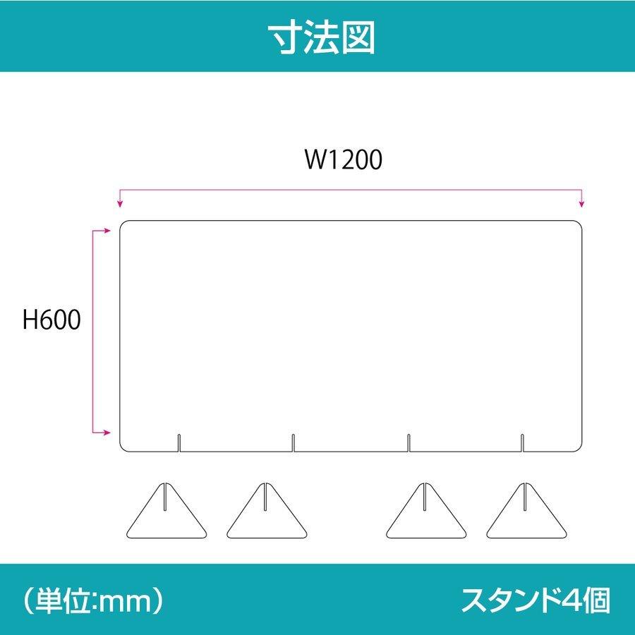 日用品の通販なら あすつく 4枚セット 日本製 強度バージョンアップ飛沫防止 透明アクリルパーテーション W1200*H600mm ウイルス対策 jap-r12060-4set