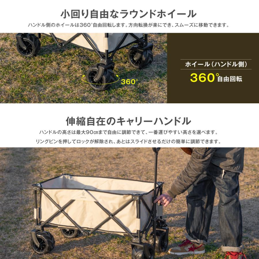 キャリーワゴン ヘビーデューティー100ポンド容量折りたたみ式屋外ワゴン折りたたんキャンプ食料品カートポータブルユーティリティカート調整可能なローリングカート地形スポーツワゴンショッピング ビーチ q 運動会 アウトドア キャンプ 登山 ビーチ 砂浜 悪路 色