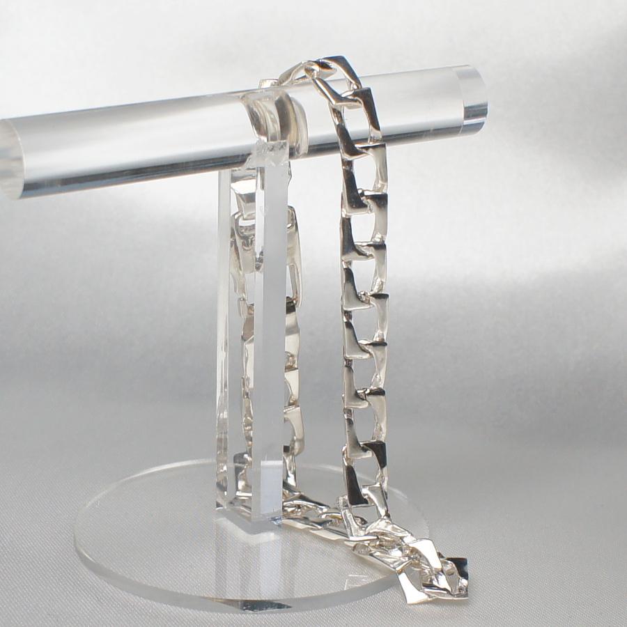 silver925 ブレスレット　シルバー　チェーン　アクセサリー　イタリア ブレスレット 195mm×6.4mm シルバー925 イタリア製 角型デザイン