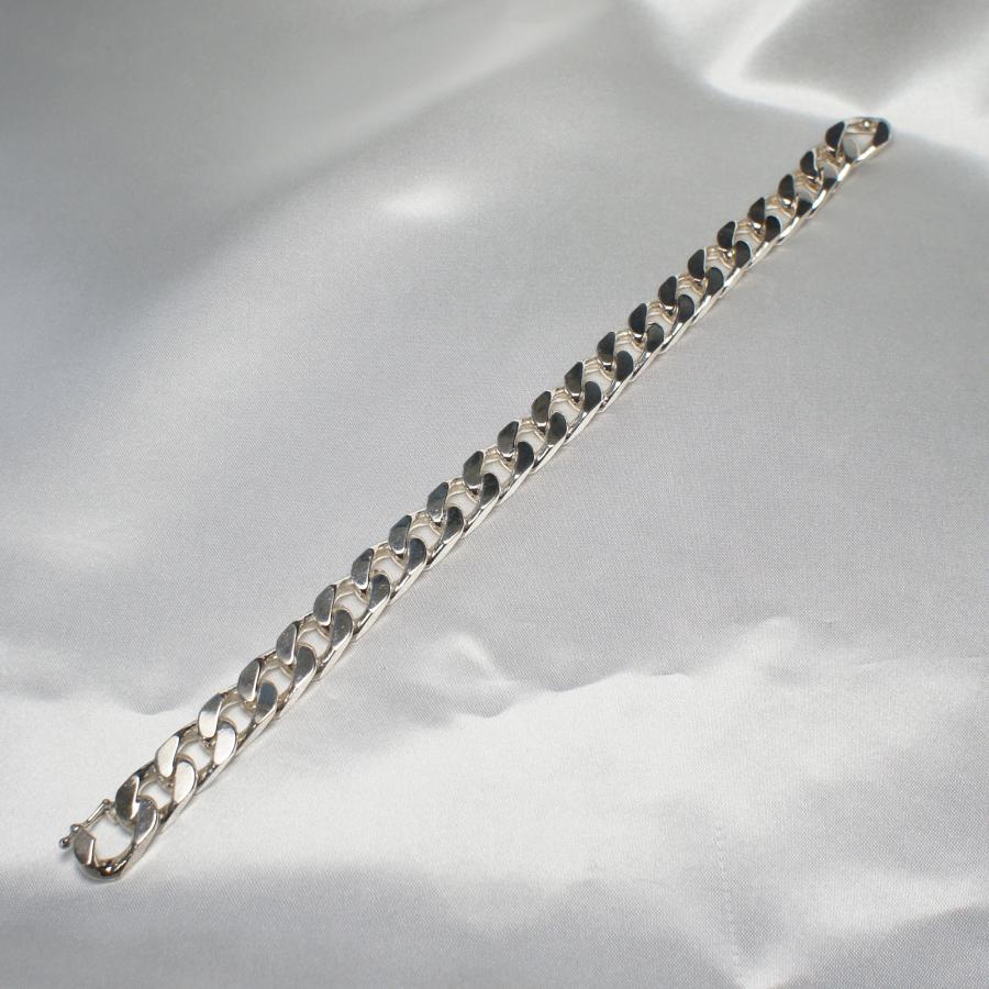 ブレスレット 220mm×9.6mm シルバー925 イタリア製 メンズ 喜平 チェーン 太い silver925の画像