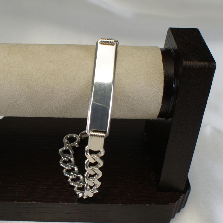 ブレスレット 200mm×7.5mm シルバー925 イタリア製 メンズ レディース